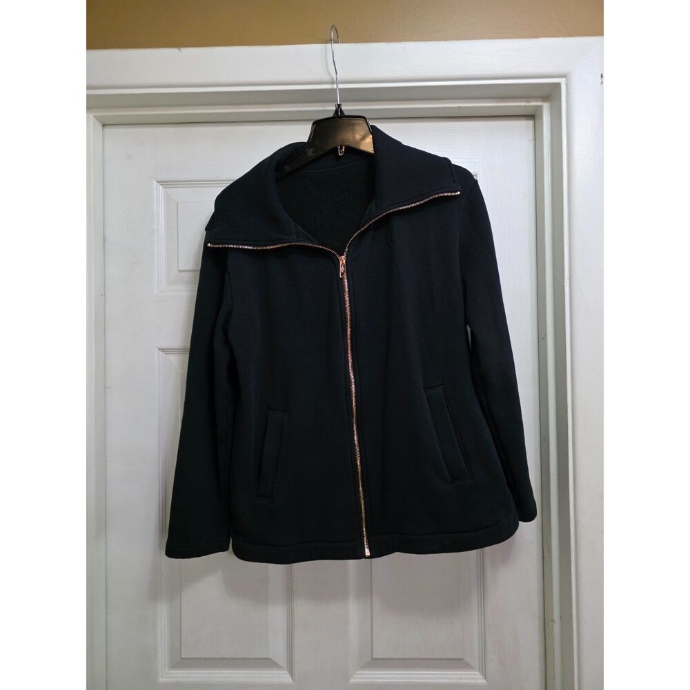 Skechers Cozy Luxe Black Zip Jacket Tunic Medium